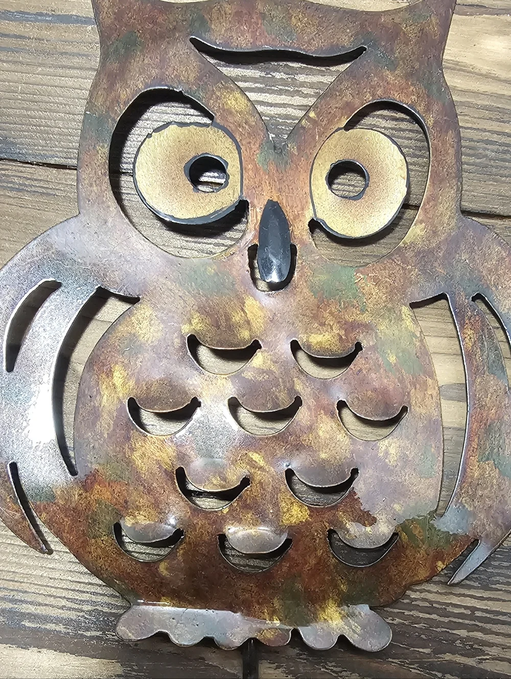 Set of 2 Rustic Metal Owl Wall Hooks Farmhouse Cabin Decor Key Towel Hangers